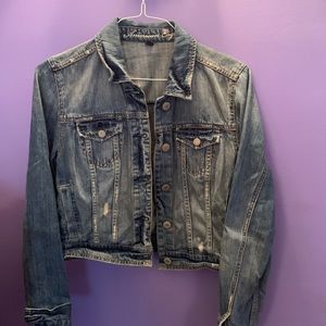 Distressed jean jacket